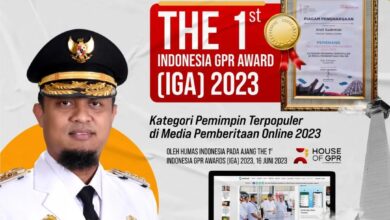 Gubernur Terpopuler di Media Pemberitaan Online, Andi Sudirman Raih The 1st Indonesia GPR Awards 2023