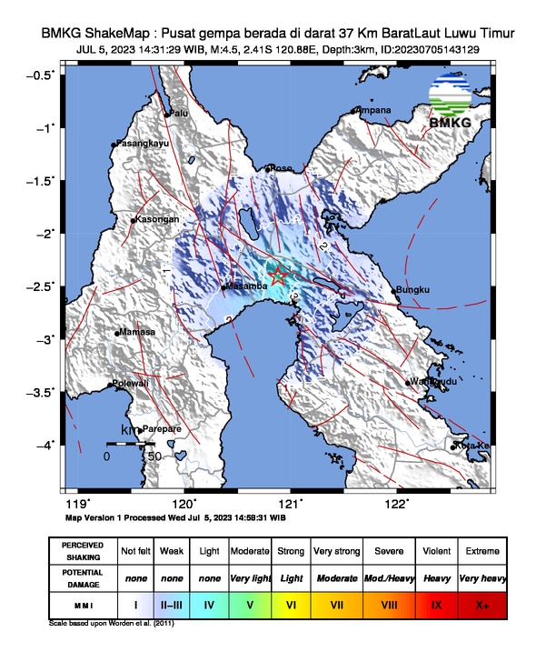 Gempa Magnitudo 4.2 Guncang Luwu Timur, Warga pada Panik