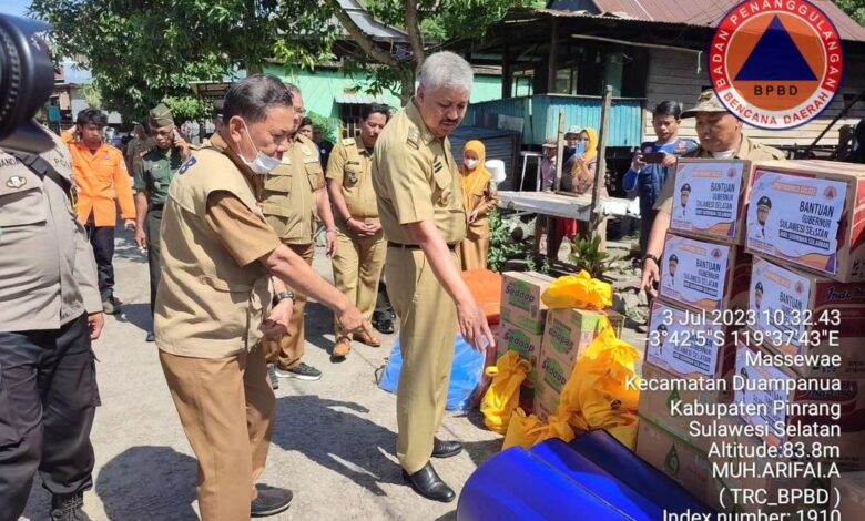 Gubernur Andi Sudirman Pastikan Pemenuhan Bantuan Korban Musibah Angin Kencang di Pinrang