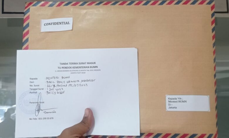 Polinet Serahkan Policy Brief Bahaya Depo Pertamina Makassar ke Sejumlah Kementerian