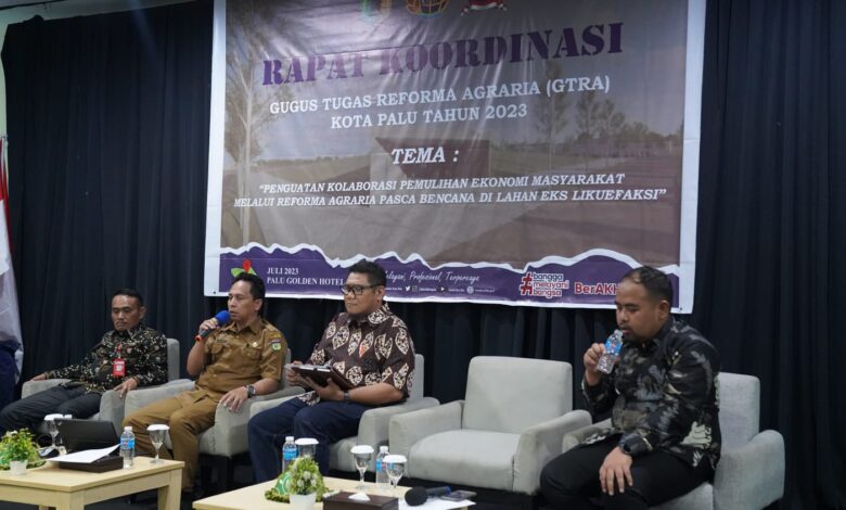 Kadispertan Wakili Wali Kota Palu di Rakor Gugus Tugas Reforma Agraria