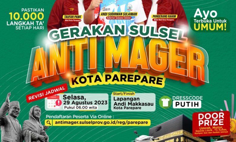 Besok, Ayo Ikuti Jalan Sehat Anti Mager Bersama Gubernur Andi Sudirman di Parepare