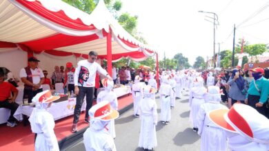 127 Tim Ramaikan Lomba Gerak Jalan Pelajar HUT Ke-78 RI Tingkat Kabupaten Gowa