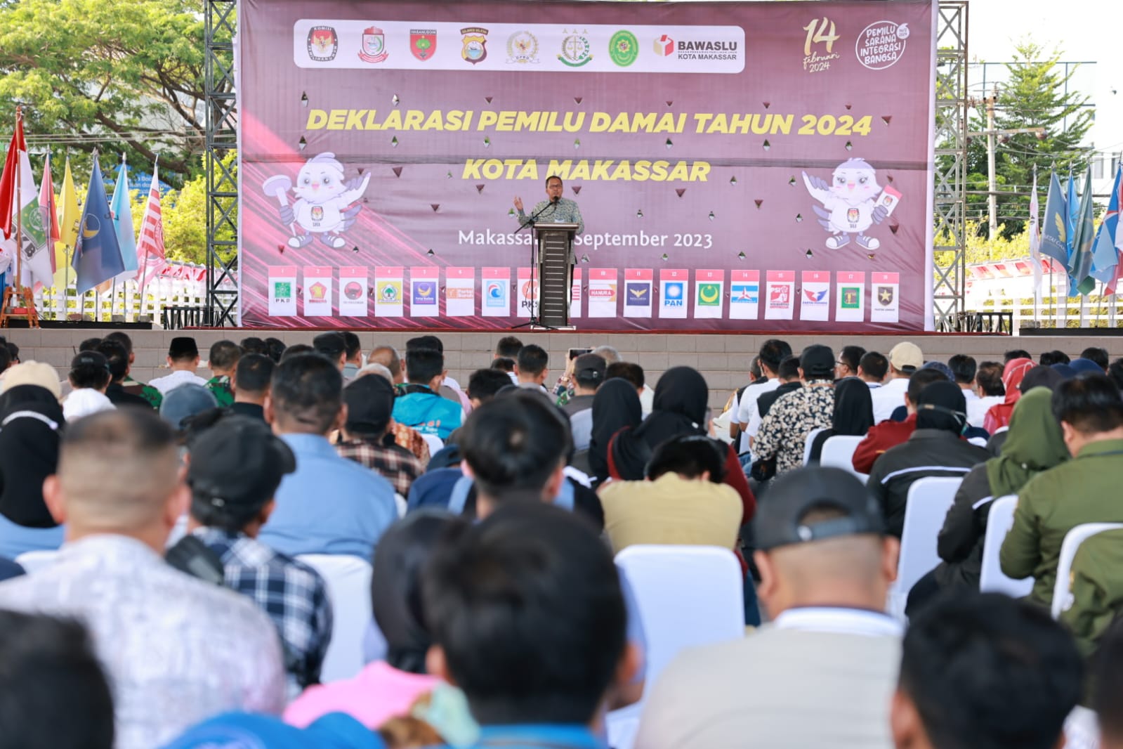 Danny Pomanto Bersama Forkopimda Deklarasi Pemilu Damai di Makassar