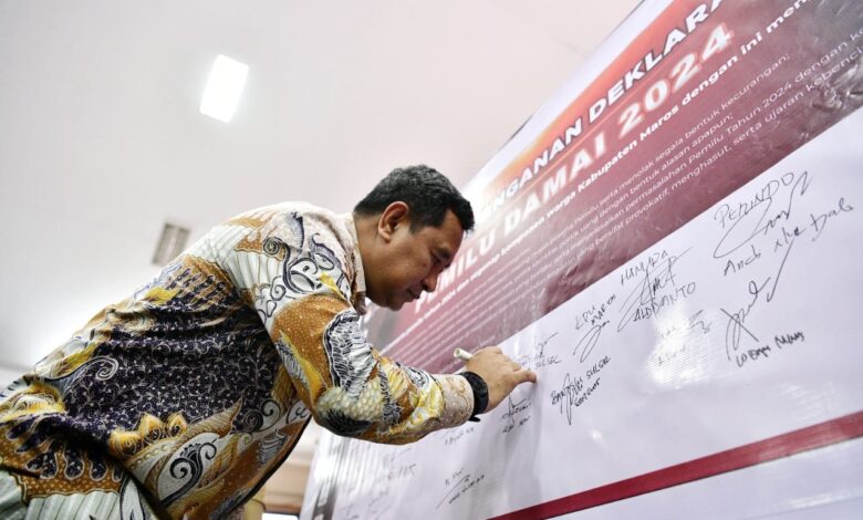 Pj Gubernur Sulsel Apresiasi Deklarasi Pemilu Damai di Kabupaten Maros