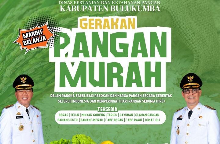 Sambut HPS, Gerakan Pangan Murah Digelar Pemkab Bulukumba di Taman Kota