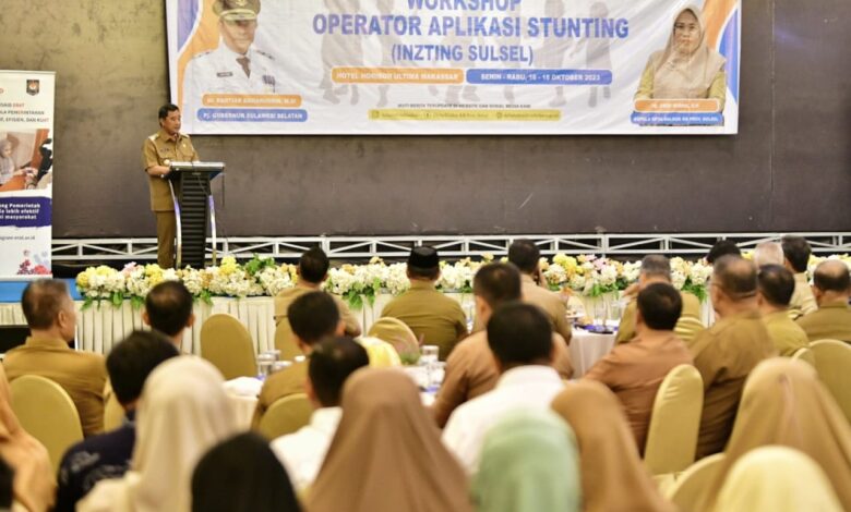 Pj Gubernur Sulsel Buka Workshop Operator Aplikasi Inzting Sulsel