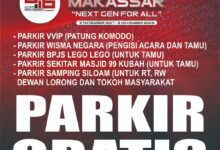 PD Parkir Siapkan Lima Titik Parkir Gratis Sekitar Lokasi Perayaan HUT Kota Makassar ke-416