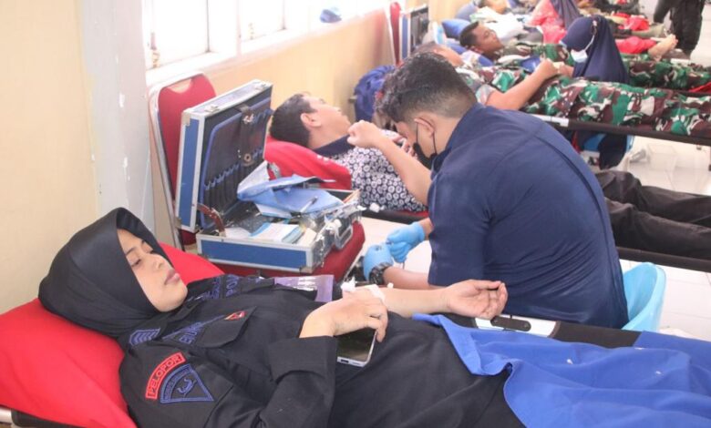 HUT Ke-78, Korps Brimob Polri Cetak Donor Darah di Mako Yon C Pelopor Bone