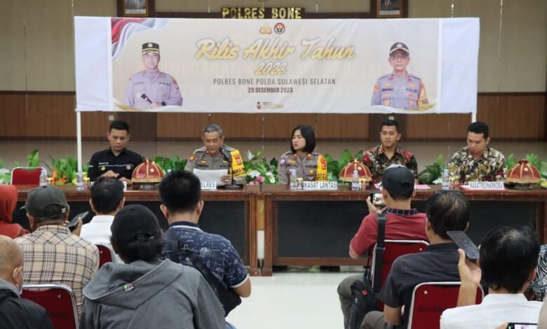 Jelang Tahun Baru Polres Bone Gelar Preas Rilis Kasus Kasus Yang Ditangani Selama 2023
