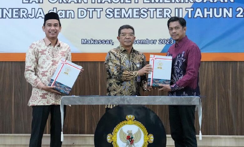 PJ Sekda Makassar Terima LHPK dari BPK RI Sulsel Untuk Semester II Tahun 2023