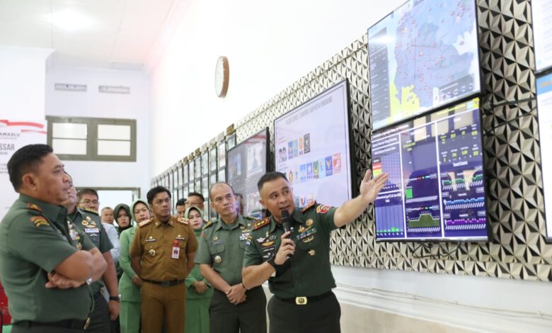 PJ Sekda Dampingi Pangdam XIV Hasanuddin Lakukan Kunjungan Kerja di War Room Kodim 1408/Makassar