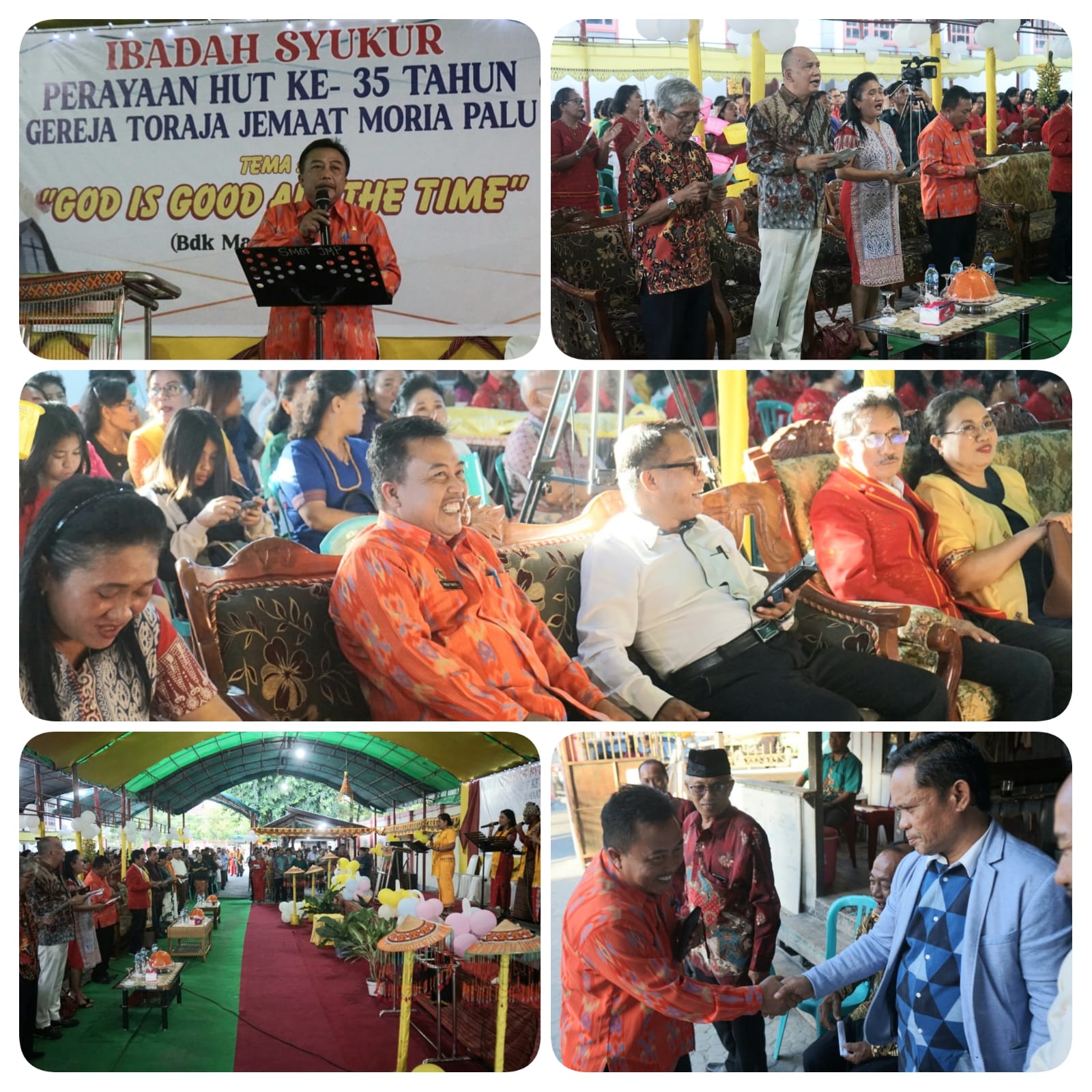 Kalak BPBD Presley Wakili Wali Kota Hadiri Perayaan HUT ke-35 Gereja Toraja Jemaat Moria Palu, Ini Harapannya