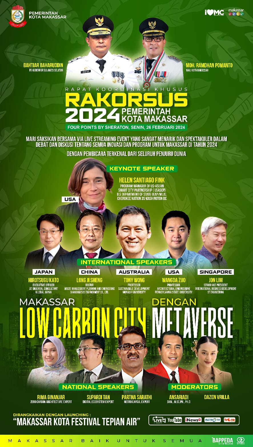 Rakorsus Pemkot Makassar Hadirkan Enam Pembicara dari Lima Negara, Bahas Soal Low Carbon City