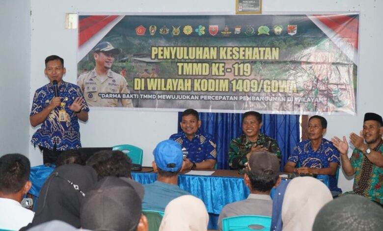 Satgas TMMD Ke-119 Kodim 1409/Gowa Gelar Penyuluhan Kesehatan Bagi Masyarakat