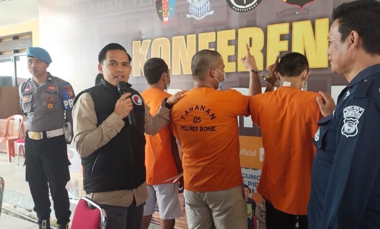 Polisi Amankan Lima Pelaku Sabu di Bone, Tiga Merupakan Bandar, Satu DPO