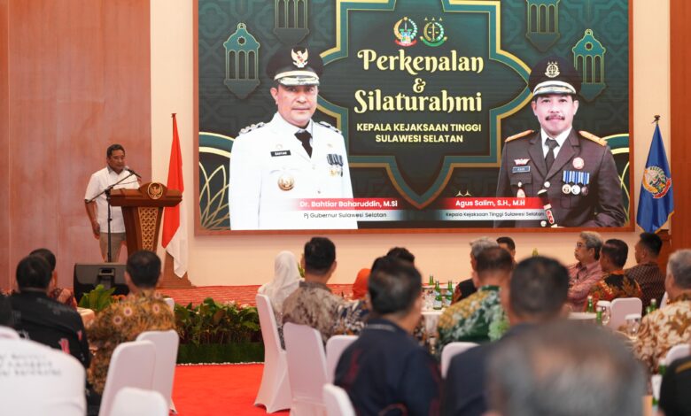 Sambut Kajati Baru Sulsel, Pj Gubernur Bahtiar Bangun Perkenalan Lewat Temu Silaturahmi