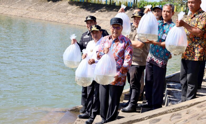 Danny Pomanto Lepas Puluhan Ribu Benih Ikan Air Tawar di Waduk Nipa-Nipa