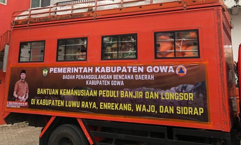 Peduli Bencana di Sulsel, Pemkab Gowa Salurkan Bantuan Kemanusiaan