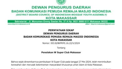 BKPRMI Makassar Menolak W Super Club, Dianggap Bisa Rusak Generasi Muda