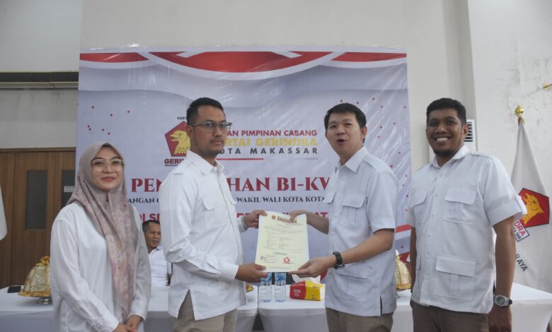 Usai Nasdem, Andi Seto Asapa-Rezki Mulfiati Lutfi Terima Rekomendasi B1KWK Partai Gerindra Untuk Maju Pilwalkot Makassar