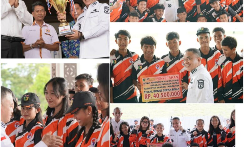 Raih Juara Umum, Hadianto Rasyid Berikan Bonus ke Kontingen Popda Kota Palu
