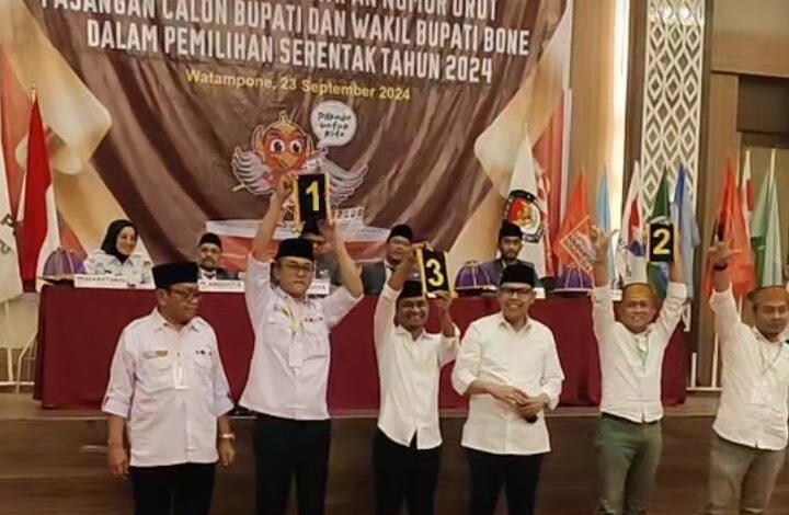 Tiga Pasangan Calon Bupati/Wabup Bone Siap Tancap Gas, Usai Kantongi Nomor Urut