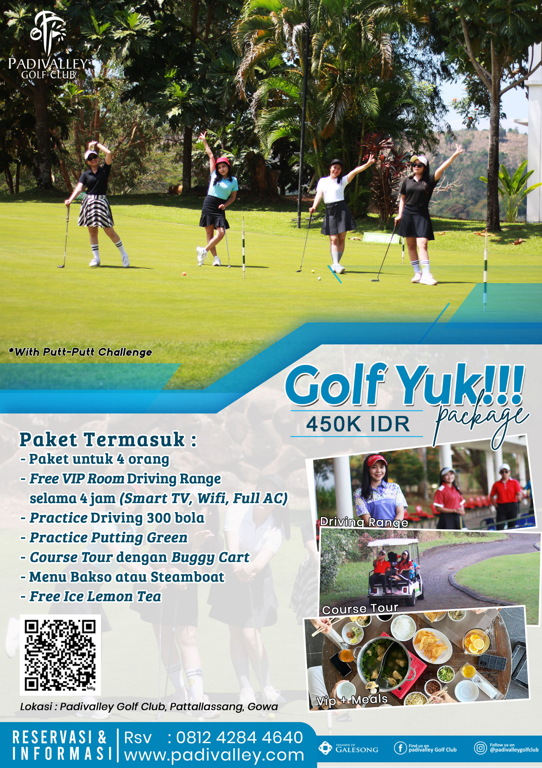 Promo Spesial Bermain Gold Driving, Makan, VIP Room & Buggy Trip di Padivalley Golf Club – Gowa