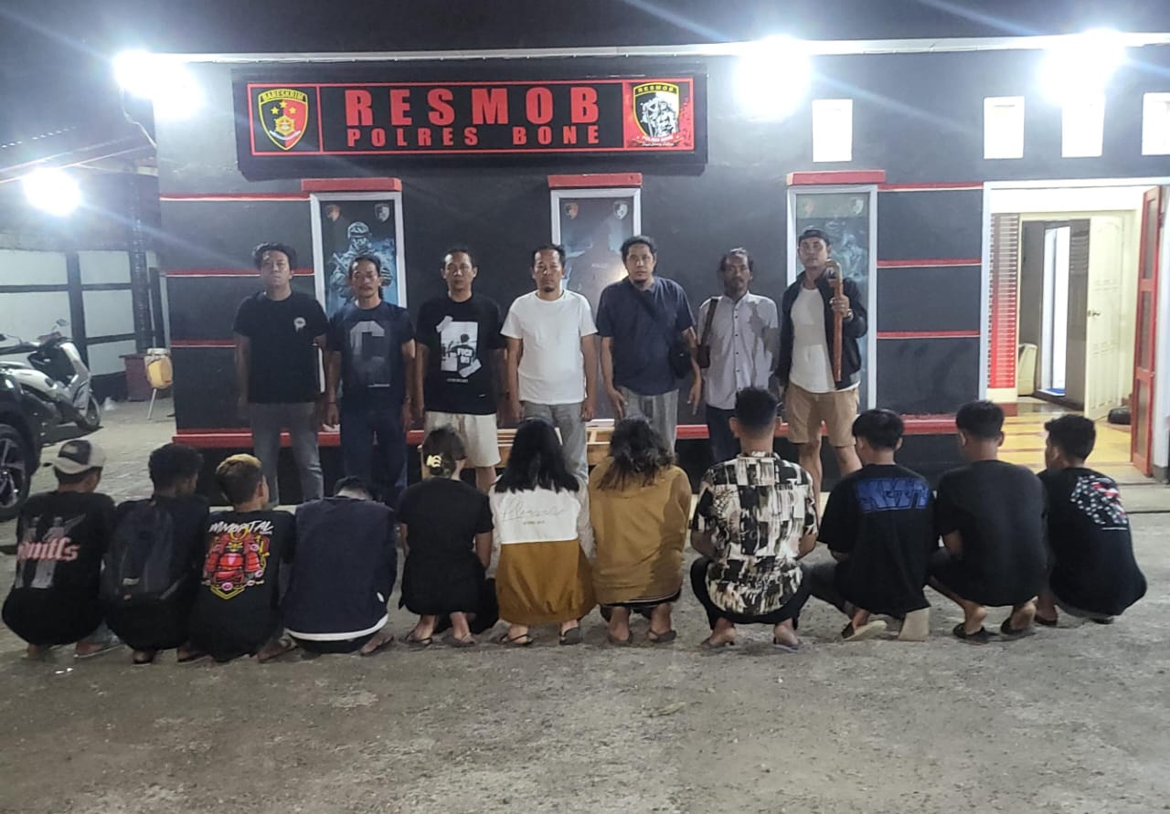 Resmob Polres Bone Amankan 11 Orang Terkait Kasus Penganiayaan