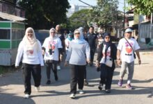 Pasangan Seto-Rezki Kompak Hadir di Car Free Day Masjid Al-Markaz dan Blusukan ke Pasar Kalukuang