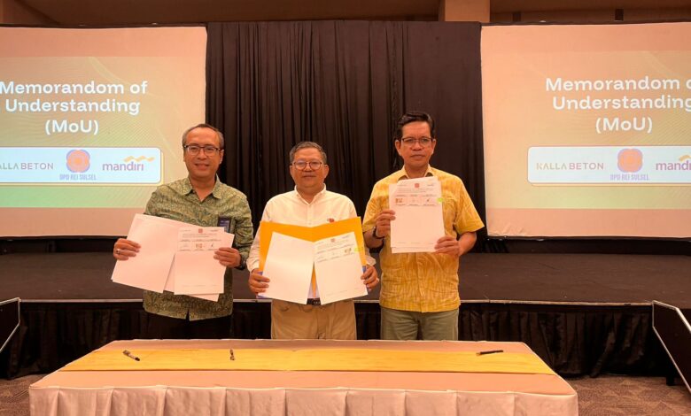 Perkuat Suplai Produk ke Pembangunan Perumahan, Kalla Beton Teken MoU Bersama DPD REI Sulsel dan Bank Mandiri