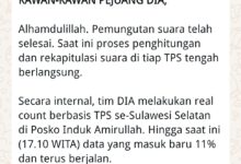 Tim DIA Sampaikan Pesan Penting kepada Pendukung Soal Hasil Pilgub Sulsel