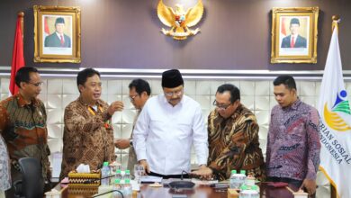 Pengurus SMSI Pusat Dipimpin Ketum Firdaus  Gelar Audiensi dengan Mensos Saifullah Yusuf