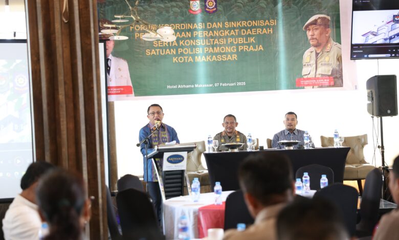 Buka Forum Koordinasi dan Sinkronisasi Satpol PP Kota Makassar, Muh. Yasir Tekankan Optimalisasi Penegakan Perda