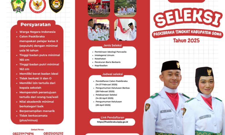 Seleksi Calon Paskibraka Gowa Segera Dibuka