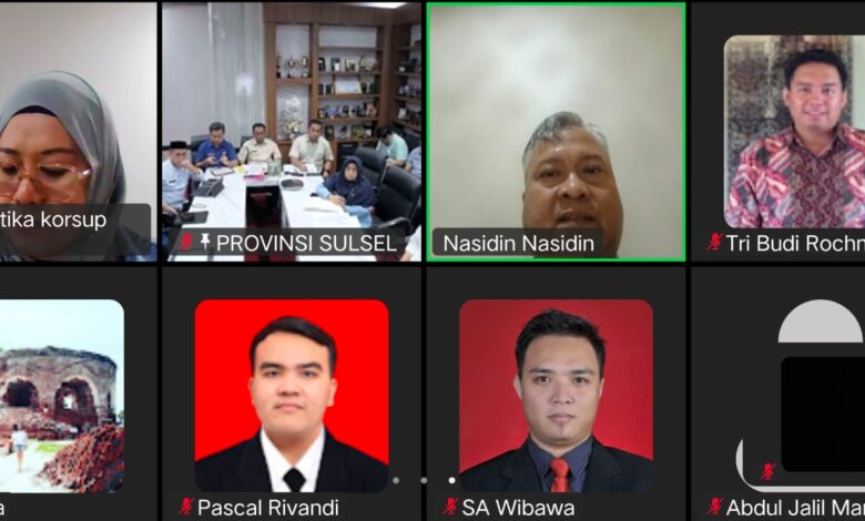 KPK - Pemprov Sulsel Laksanakan Rakor dan Diskusi, Bahas Sinergi Pendampingan Pengelolaan APBD dan PBJ