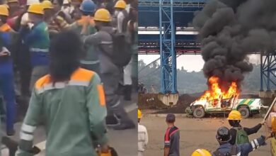 Aksi Protes Ribuan Karyawan LPTKS di PT Indonesia Morowali Industrial Park Berbuntut Pembakaran Mobil dan Penjarahan Perusahaan