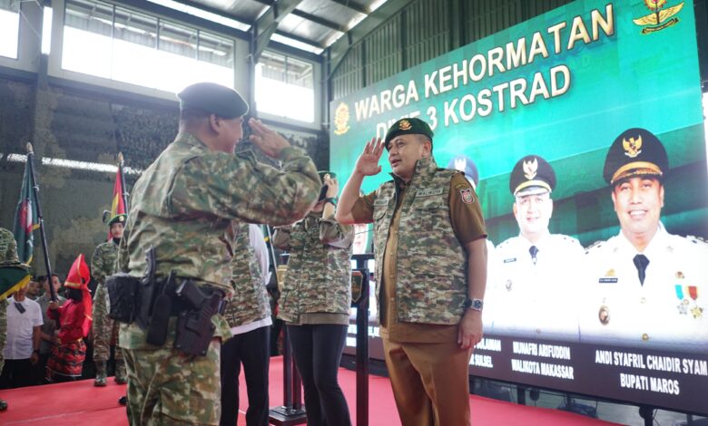 Wali Kota Makassar Munafri Arifuddin Jadi Warga Kehormatan Divisi Infanteri 3 Kostrad