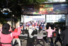 TP PKK, Dekranasda, dan Pokja Bunda PAUD Makassar Kompak Senam Jantung Sehat di CFD Sudirman