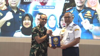 Wadan Lantamal VI Hadiri Acara Antar Sambut Kepala Kantor dan Pejabat KSOP Utama Makassar