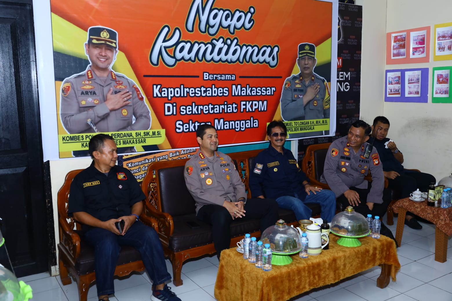 Kapolrestabes Makassar Ngopi Kamtibmas Bersama FKPM Sektor Manggala