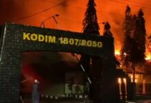 Markas Kodim 1307Poso Terbakar Hebat