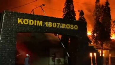 Markas Kodim 1307Poso Terbakar Hebat