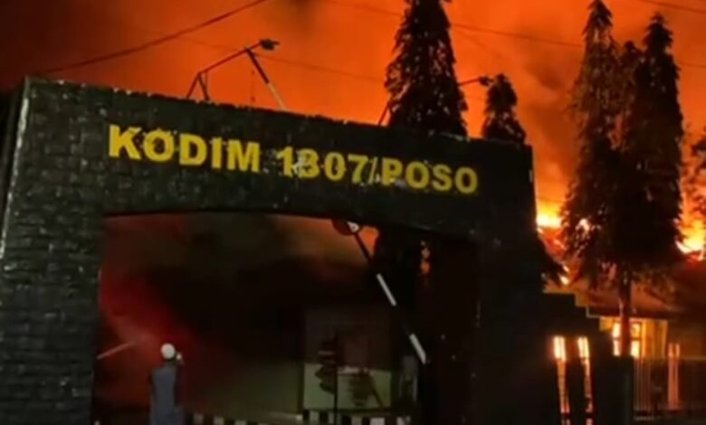Markas Kodim 1307Poso Terbakar Hebat