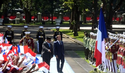 Presiden Prabowo Terima Kunjungan Presiden Prancis Emmanuel Macron di Istana Negara