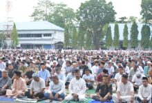 Ribuan Warga Kota Makassar Shalat Idul Adha 1446 H/2025 M Di Lantamal VI Makassar