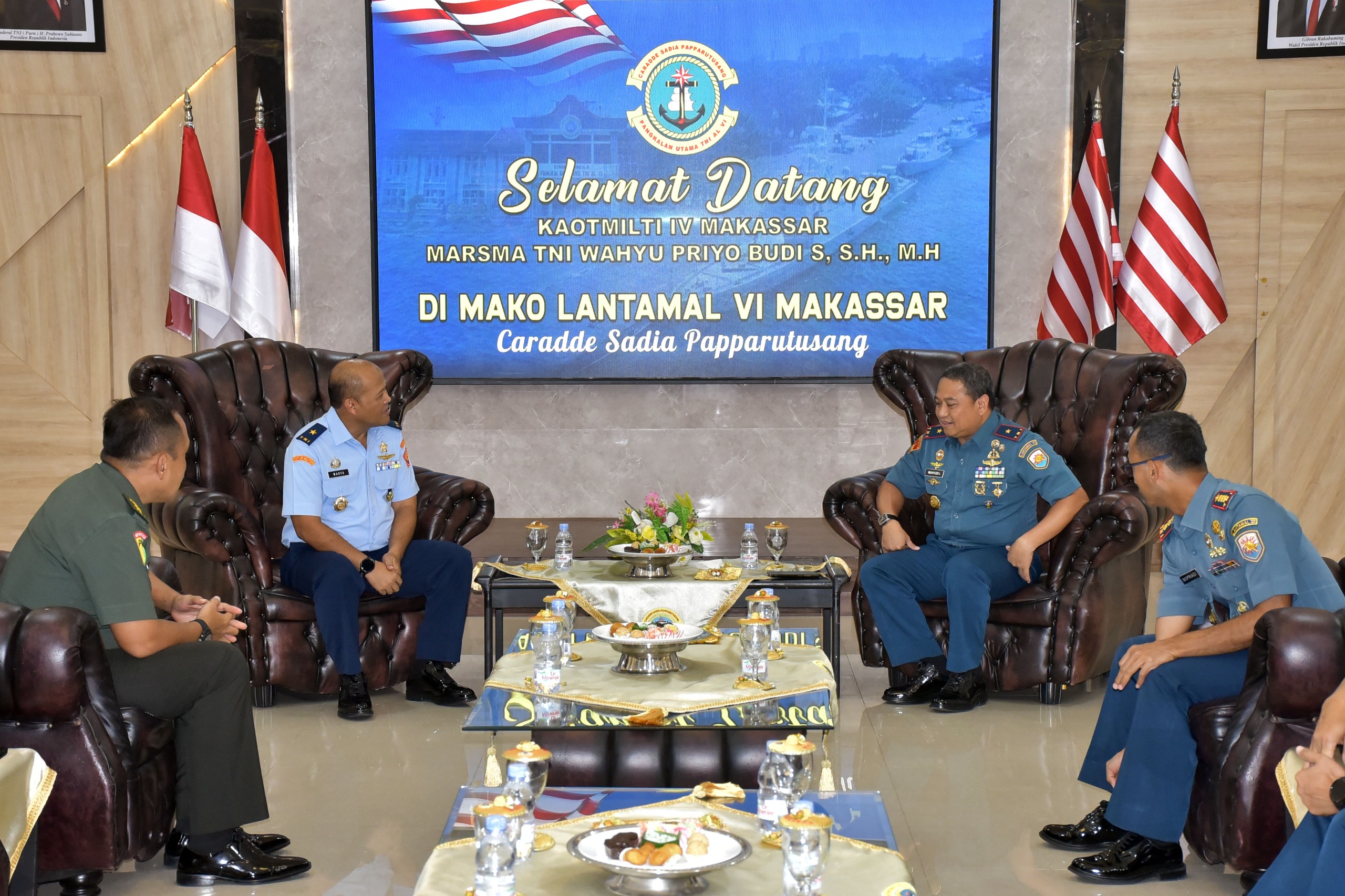 Danlantamal VI Terima Audiensi Kaotmilti IV Makassar