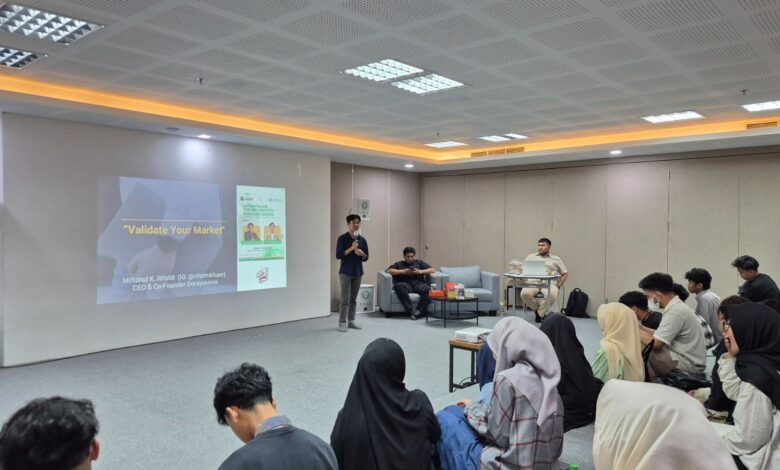 Puluhan mahasiswa mengikuti seminar bertajuk Growthlab: The Incubation Seminar Series, Nurturing Ideas, Growing Ventures di Auditorium Hadji Kalla Lt. 6 Kalla Institute, Rabu (18/6/2025) lalu.