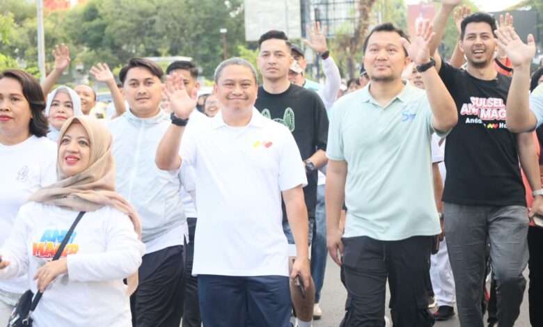 Danlantamal VI Ramaikan Olahraga Jalan Santai Sulsel Anti Mager 2025