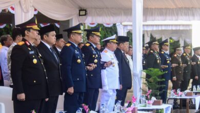 Danlantamal VI Makassar Hadiri Upacara Peringatan Hari Bhayangkara Ke-79 Tahun 2025